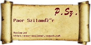 Paor Szilamér névjegykártya